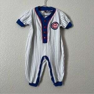 Rookie League Kid Athlete Vintage Cubs baseball onesie one-piece red white blue